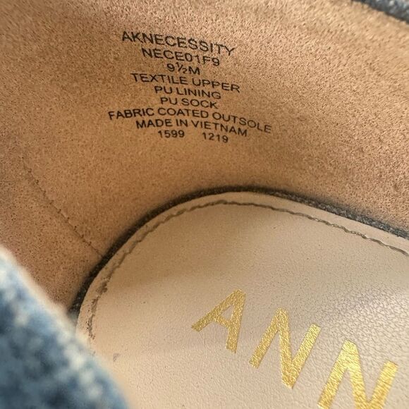 Anne Klein Necessity Denim Blue Heels with Cork Block Heel Pointed Toe Size 9.5M - Picture 6 of 12